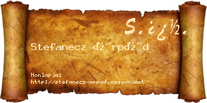 Stefanecz Árpád névjegykártya